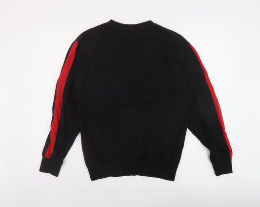H&M Mens Black Cotton Pullover Sweatshirt Size XS