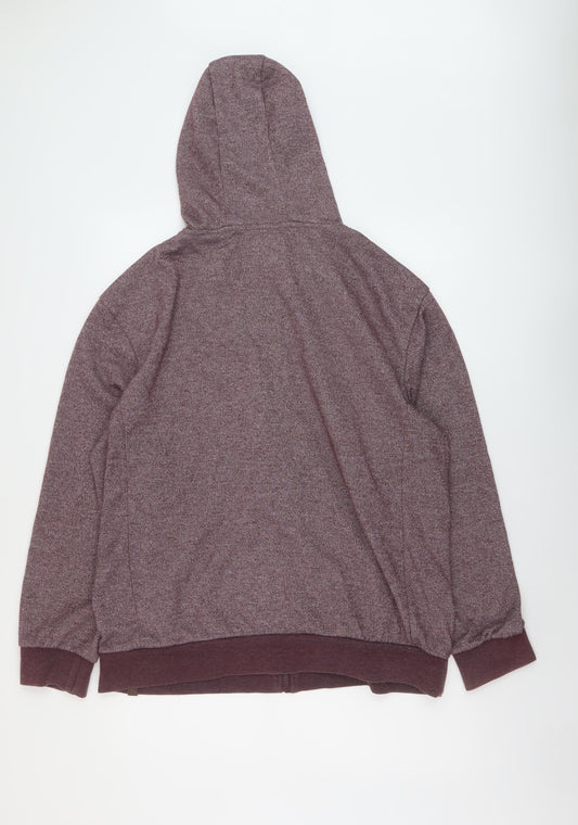PARK Mens Red Polyester Full Zip Hoodie Size XL