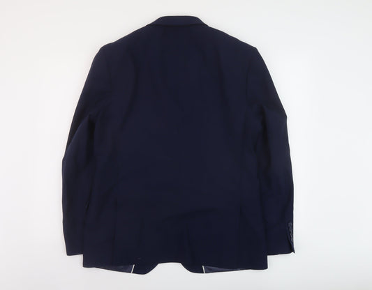 Marks and Spencer Mens Blue Wool Jacket Suit Jacket Size 42 Regular