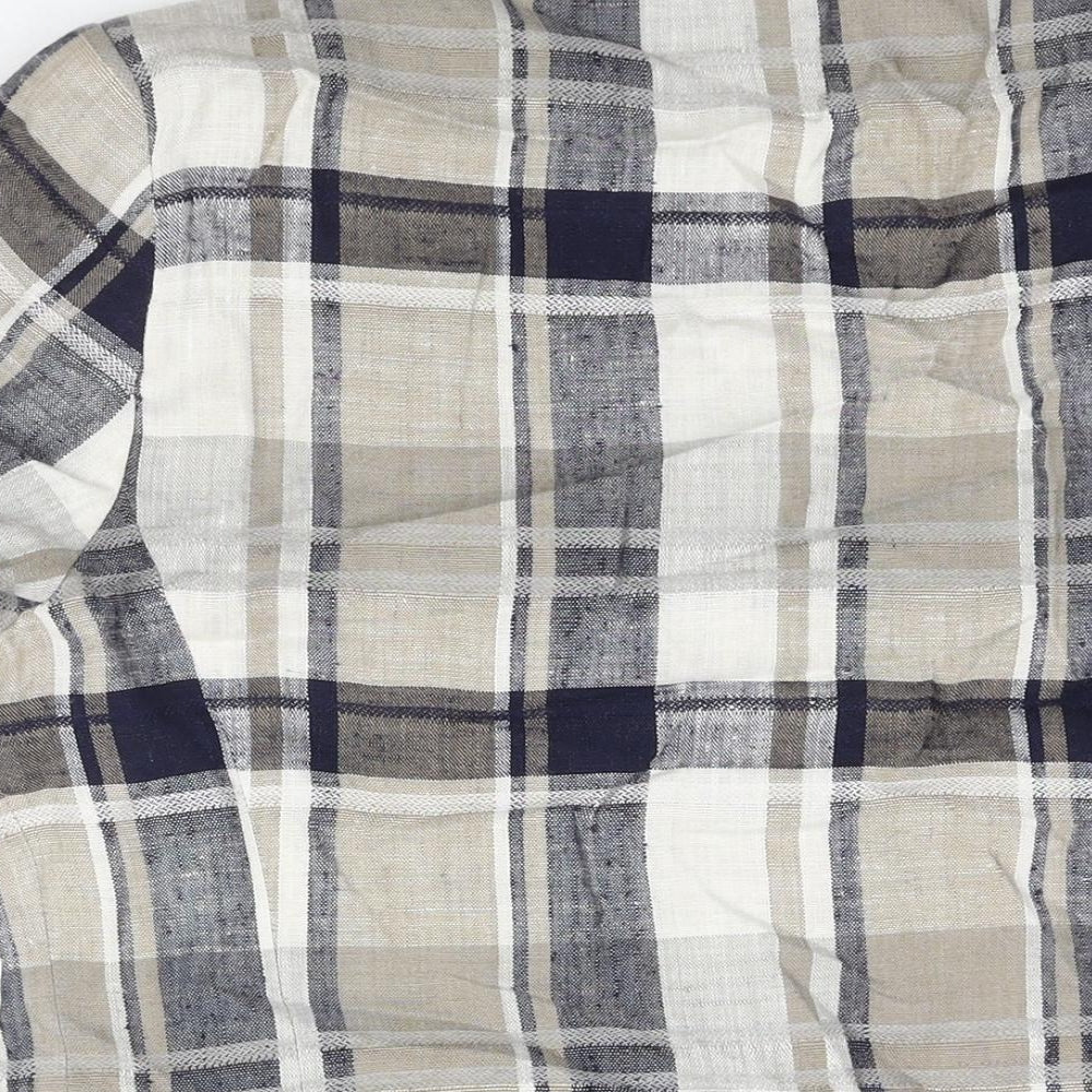 Fashion Extra Womens Beige Check Jacket Size 16 Button - Double Breasted