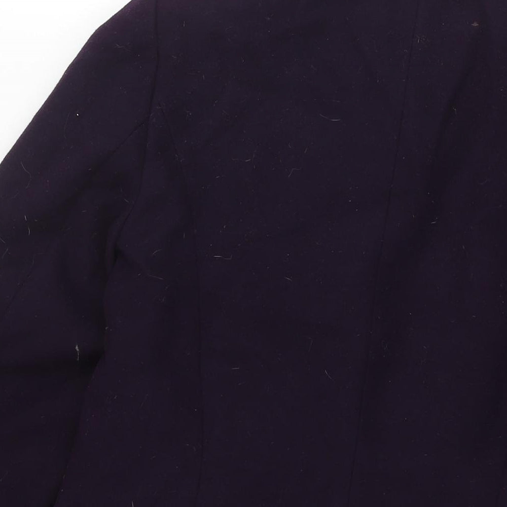 Marks and Spencer Womens Purple Pea Coat Coat Size 12 Button - Double Breasted