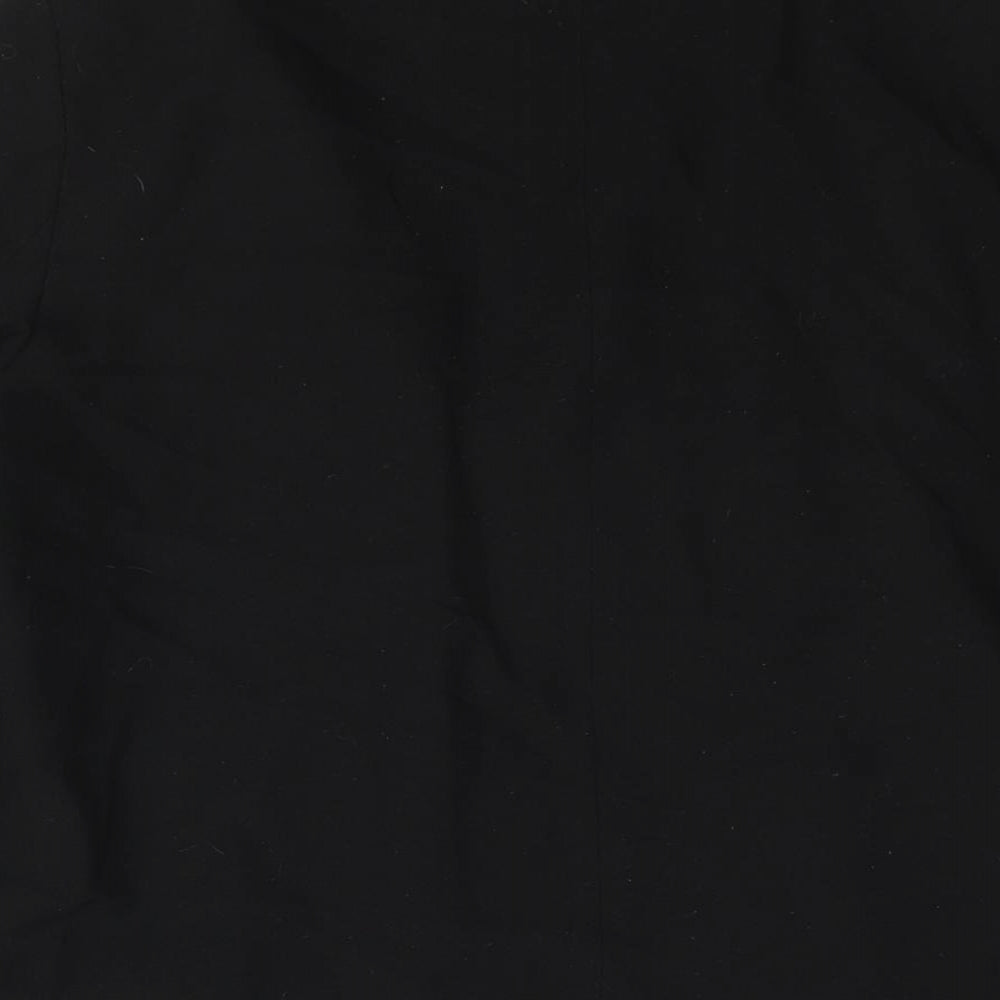 Brand and care label for ASOS women’s black jacket blazer, size UK 10, - no closure