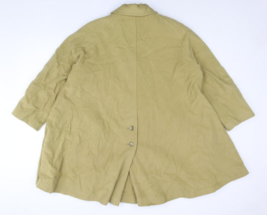 Huberman Womens Yellow Overcoat Coat Size S Button - Flare