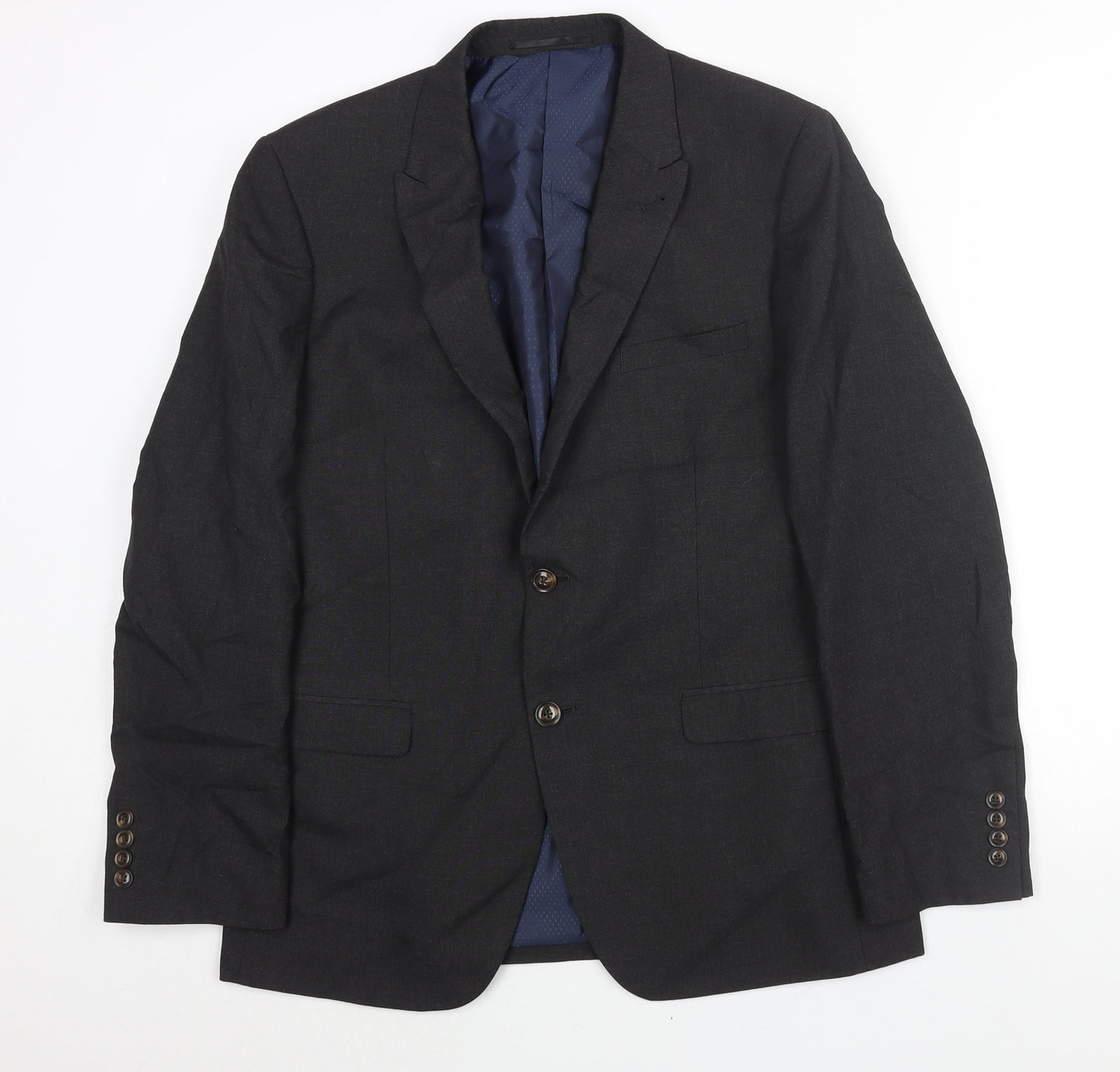 Fellini Mens Black Polyester Jacket Suit Jacket Size 40 Regular