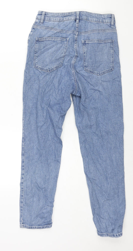 ASOS Womens Blue Cotton Tapered Jeans Size 30 in L30 in Regular Zip - Front Seam Detail