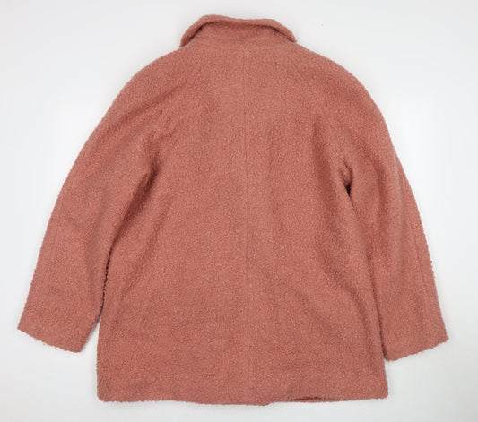NEXT Womens Pink Overcoat Coat Size 18 Button