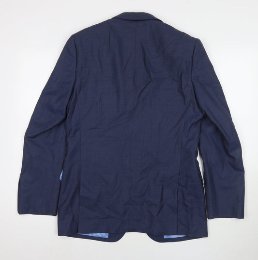 Marks and Spencer Mens Blue Wool Jacket Suit Jacket Size 38 Regular