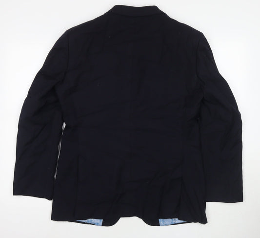 Marks and Spencer Mens Blue Wool Jacket Suit Jacket Size 38 Regular