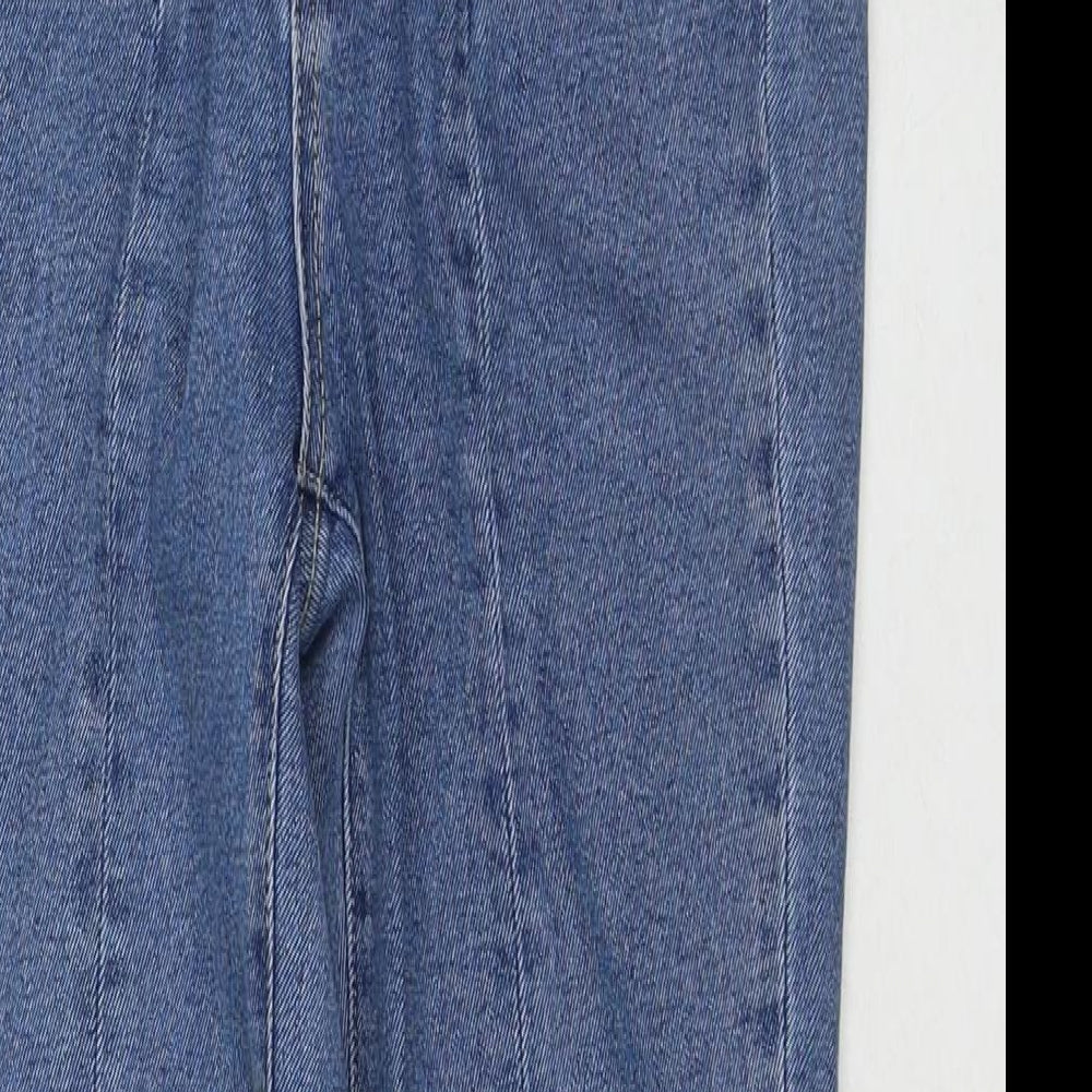 Stradivarius Womens Blue Cotton Skinny Jeans Size 10 L27 in Regular Zip