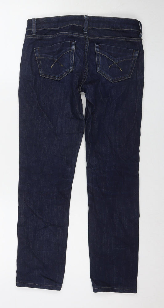 Topshop Womens Blue Cotton Skinny Jeans Size 26 L30 in Regular Zip