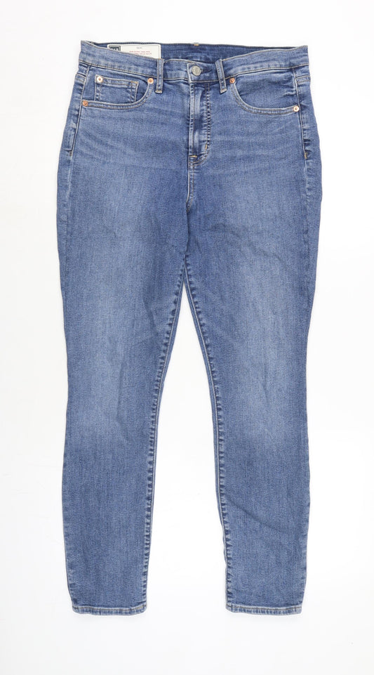 Gap Womens Blue Cotton Blend Straight Jeans Size 30 in L26.5 in Regular Zip