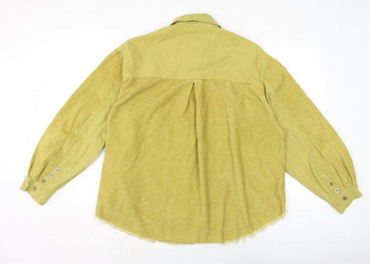 Womens UK Size S Thread & supply Yellow Cotton Button-Up