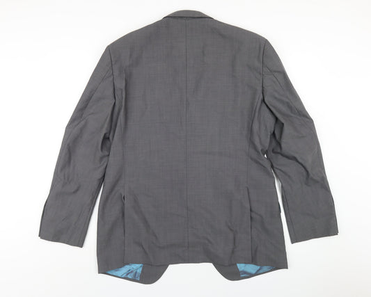 Marks and Spencer Mens Grey Wool Jacket Blazer Size 42 Regular