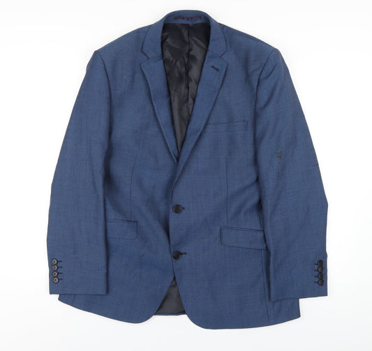 Racing Green Mens Blue Wool Jacket Blazer Size 40 Regular