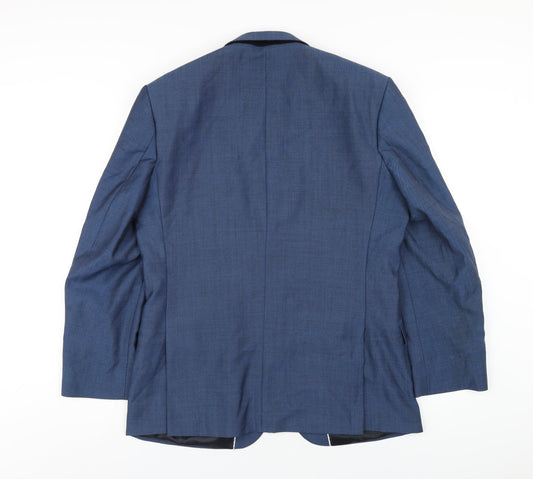 Racing Green Mens Blue Wool Jacket Blazer Size 40 Regular