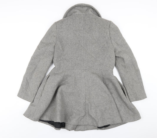 ASOS Womens Grey Pea Coat Coat Size 10 Button