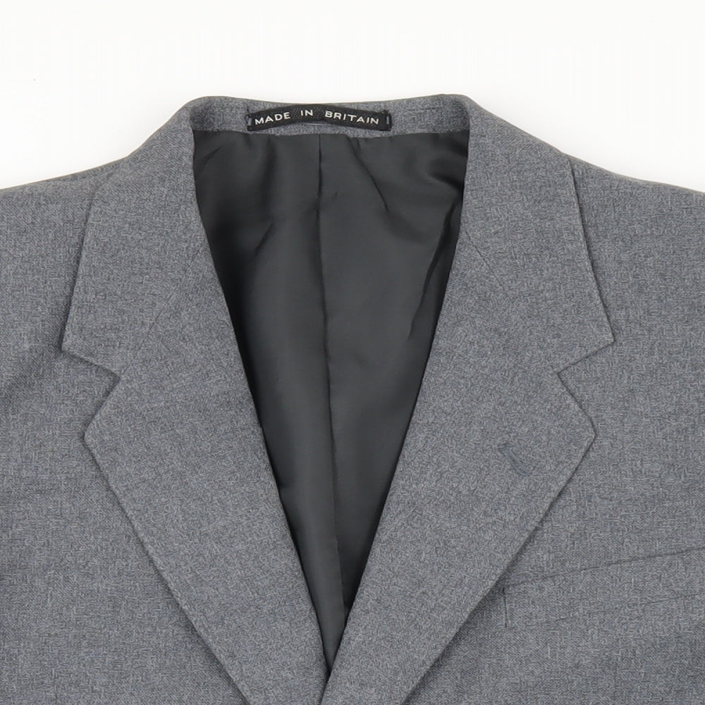 Dunn & Co Mens Grey Polyester Jacket Blazer Size 44 Regular