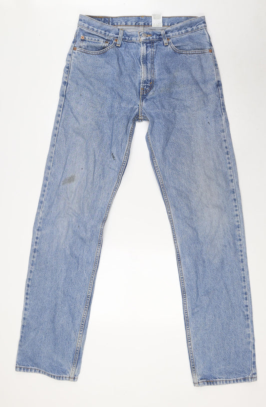 Levi's Mens Blue Cotton Straight Jeans Size 32 in L34 in Regular Zip
