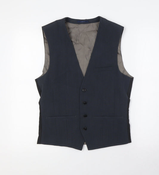 NEXT Womens Grey Gilet Waistcoat Size 36 Button