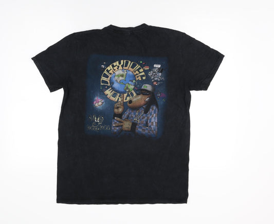 Boohoo Mens Black Cotton T-Shirt Size XS Round Neck