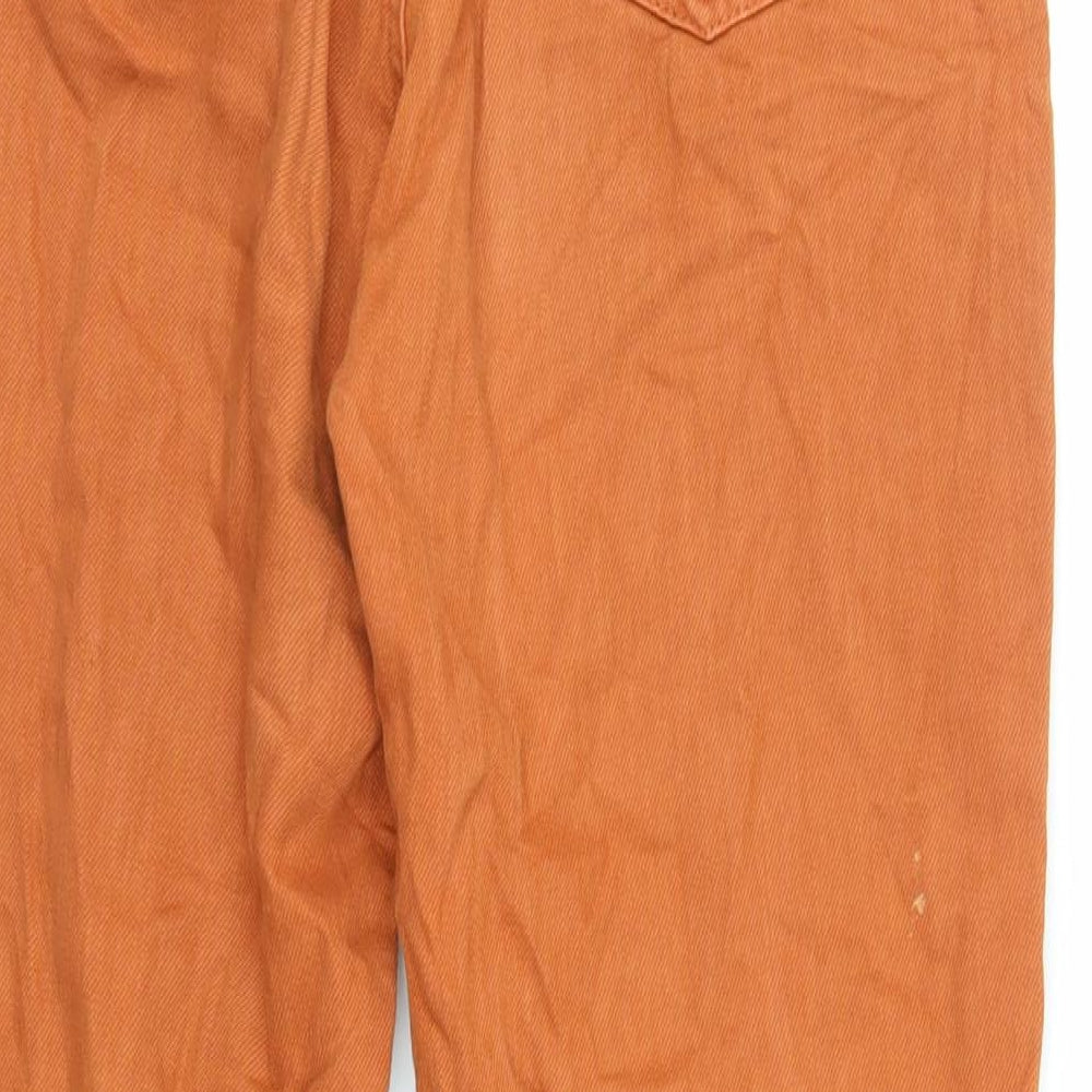 Find Womens Orange Cotton Mom Jeans Size 28 in L32 in Regular Zip