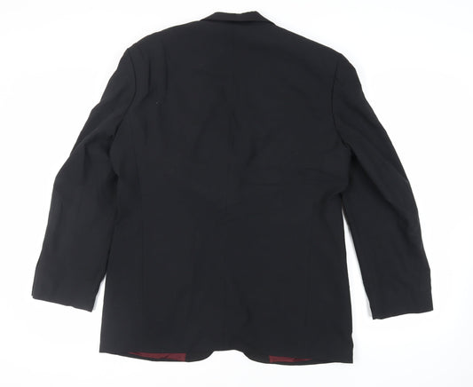 St Michael Mens Black Polyester Tuxedo Suit Jacket Size 42 Regular - Vintage