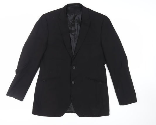 Kenneth Cole Mens Black Polyester Jacket Suit Jacket Size 40 Regular