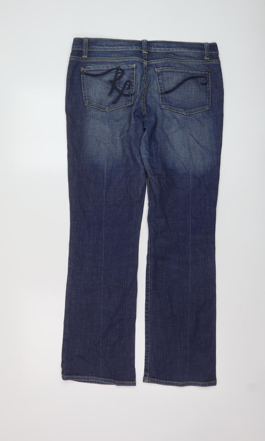 Rag Freak Womens Blue Cotton Bootcut Jeans Size 10 L30 in Regular Button