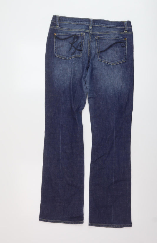 Rag Freak Womens Blue Cotton Bootcut Jeans Size 10 L30 in Regular Button
