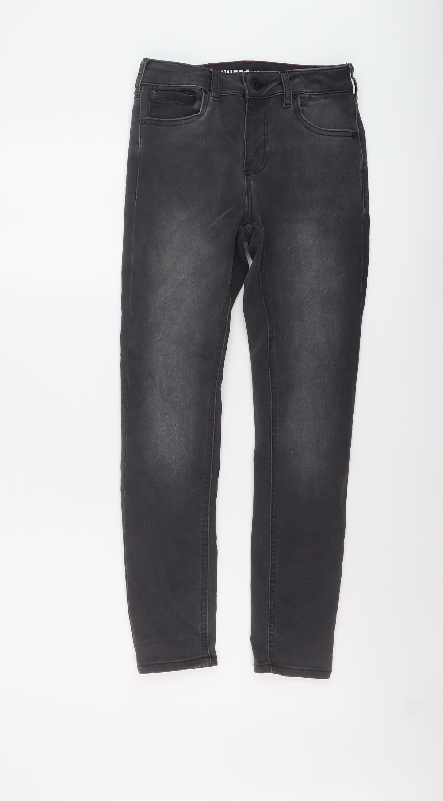 Jack Wills Womens Grey Cotton Skinny Jeans Size 25 in L26 in Regular Button