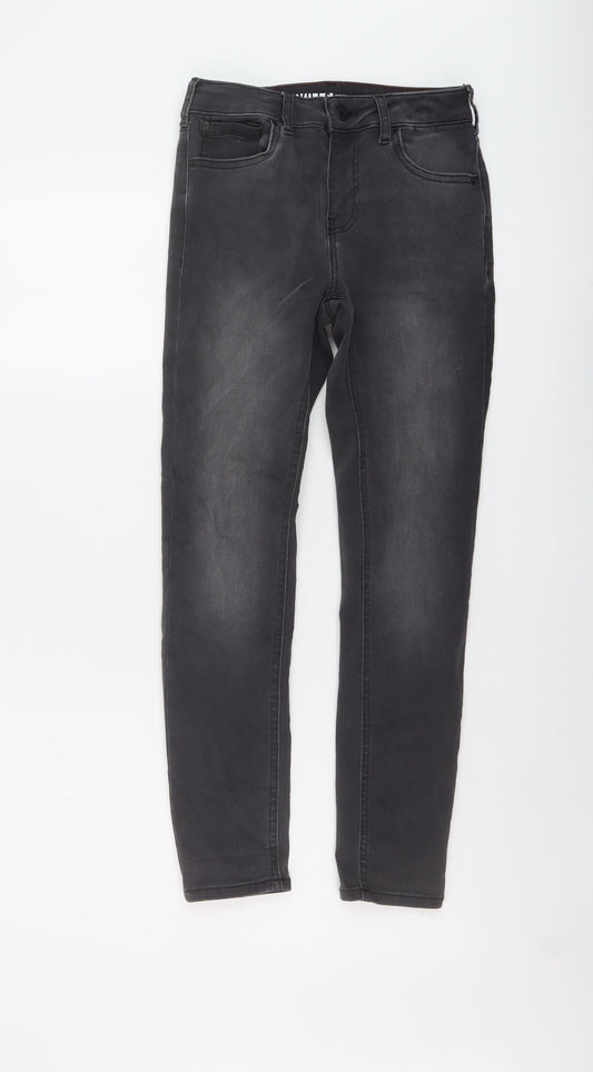 Jack Wills Womens Grey Cotton Skinny Jeans Size 25 in L26 in Regular Button