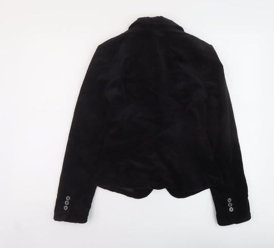 H&M Womens Black Jacket Size 6 Button