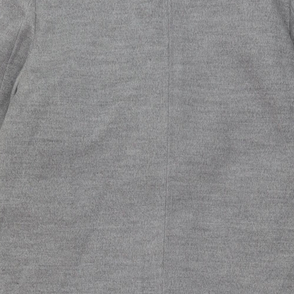 Topshop Womens Grey Overcoat Coat Size 8 Zip
