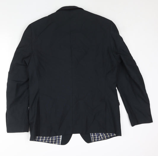 Supreme Mens Black Polyester Jacket Suit Jacket Size 40 Regular