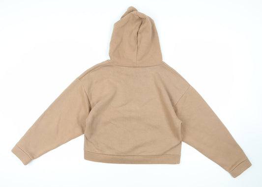 Pakuten Womens Beige Cotton Pullover Hoodie Size M Pullover - Pockets