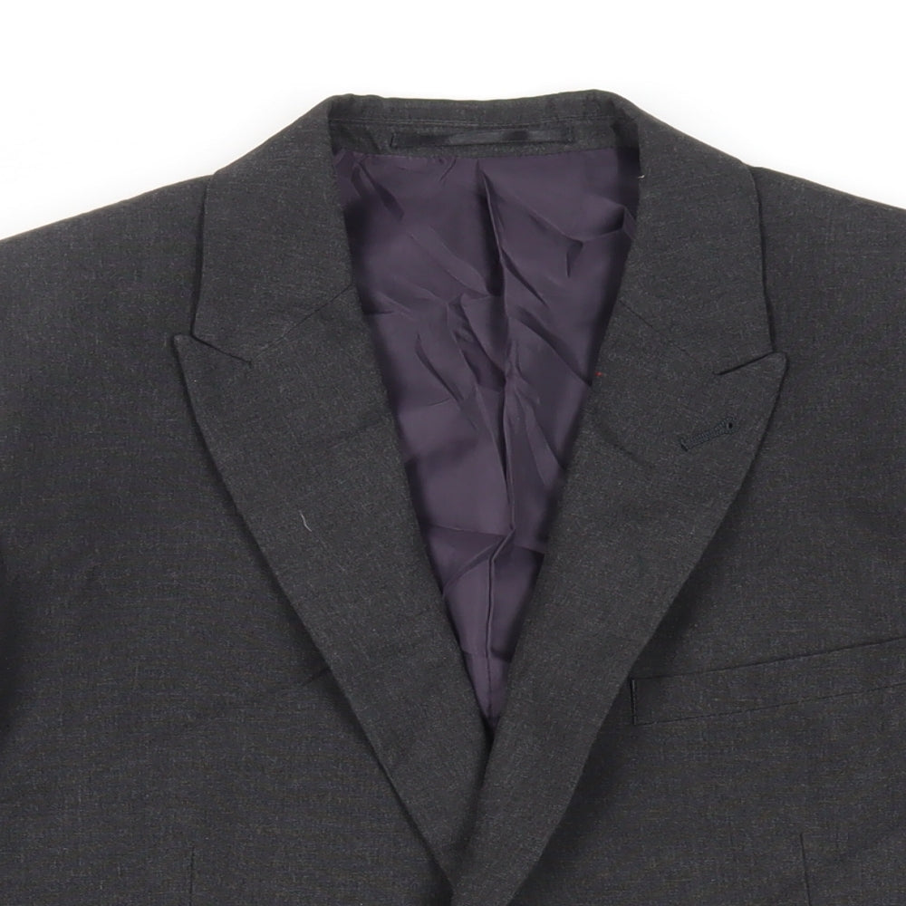 Fellini Mens Grey Polyester Jacket Suit Jacket Size 40 Regular