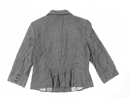 Episode Womens Grey Jacket Blazer Size 16 Button
