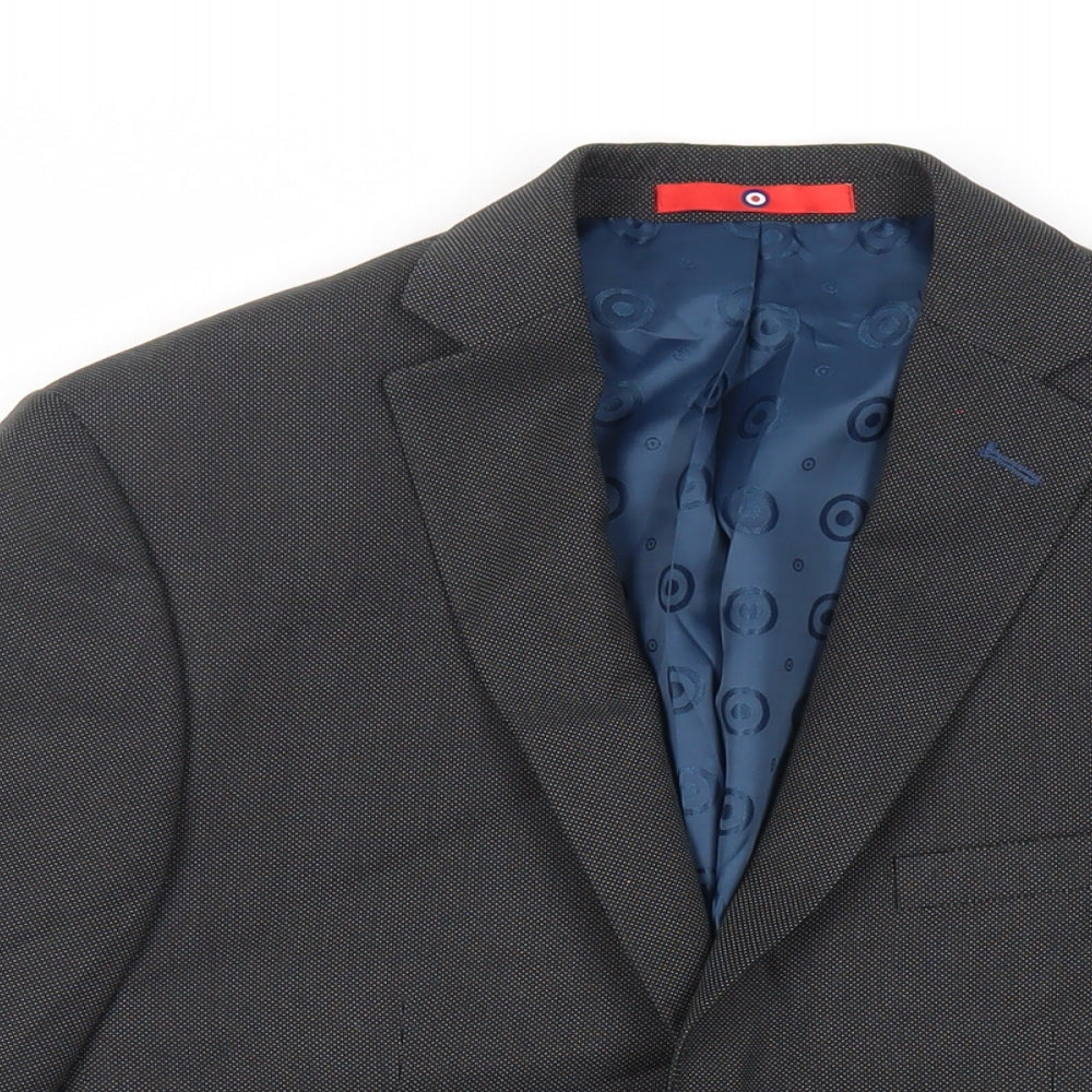 Lambretta Mens Grey Polyester Jacket Suit Jacket Size 36 Regular