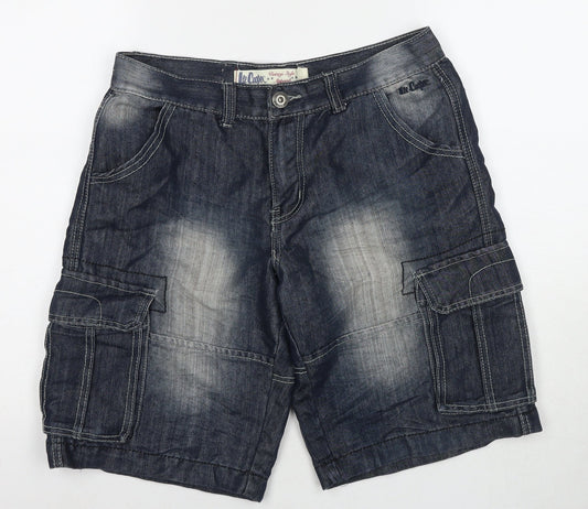 Lee Cooper Mens Blue Polyester Bermuda Shorts Size 30 in L10 in Regular Zip