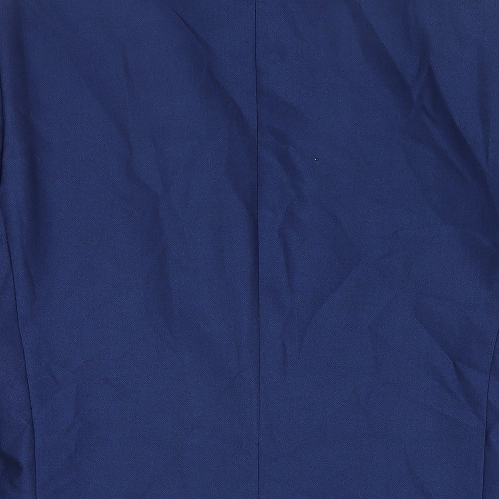 Fellini Mens Blue Polyester Jacket Suit Jacket Size 36 Regular