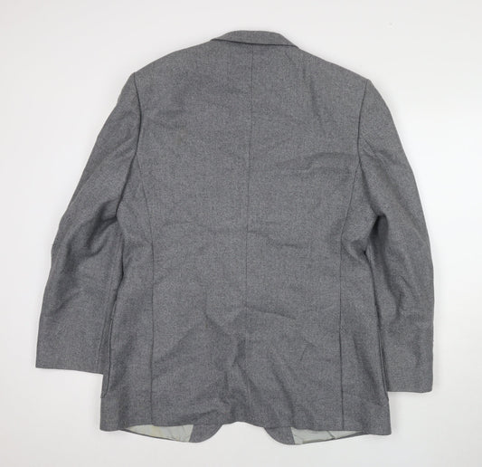 Hugo James Mens Grey Polyester Jacket Suit Jacket Size 44 Regular