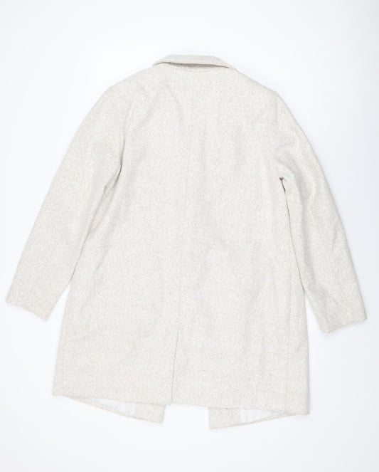 Capsule Womens Beige Overcoat Coat Size 14 Button
