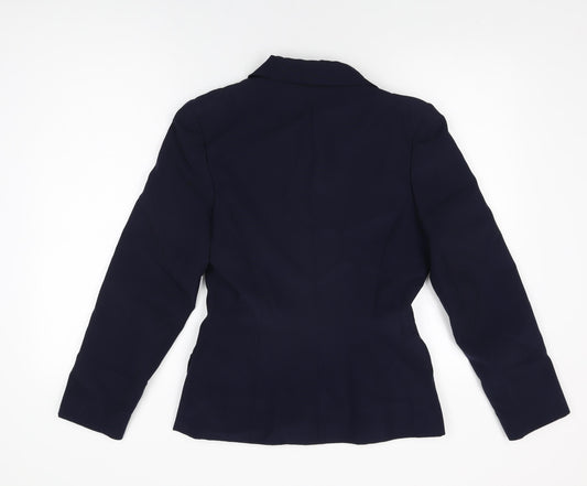 Definitions Womens Blue Jacket Blazer Size 10 Button