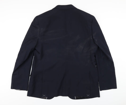 Autograph Mens Blue Wool Jacket Blazer Size 44 Regular