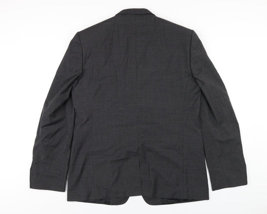 Tiger of Sweden Mens Grey Polyester Jacket Blazer Size 52 Regular