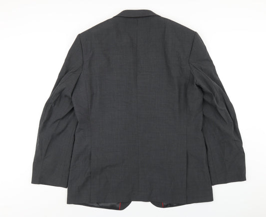 Marks and Spencer Mens Grey Wool Jacket Blazer Size 42 Regular