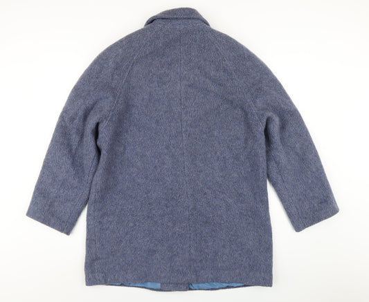 Accolade Womens Blue Overcoat Coat Size 14 Button