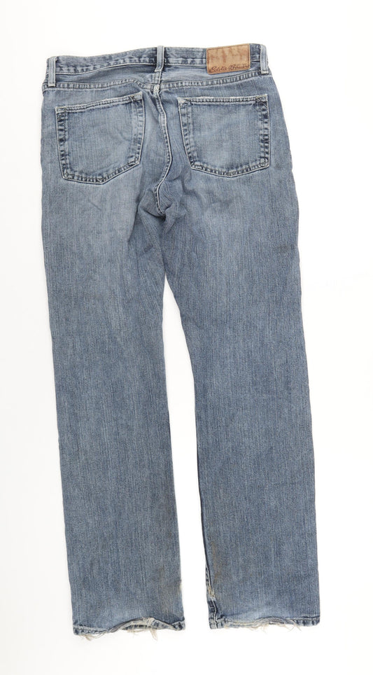 Eddie Bauer Mens Blue Cotton Straight Jeans Size 33 in L34 in Regular Zip