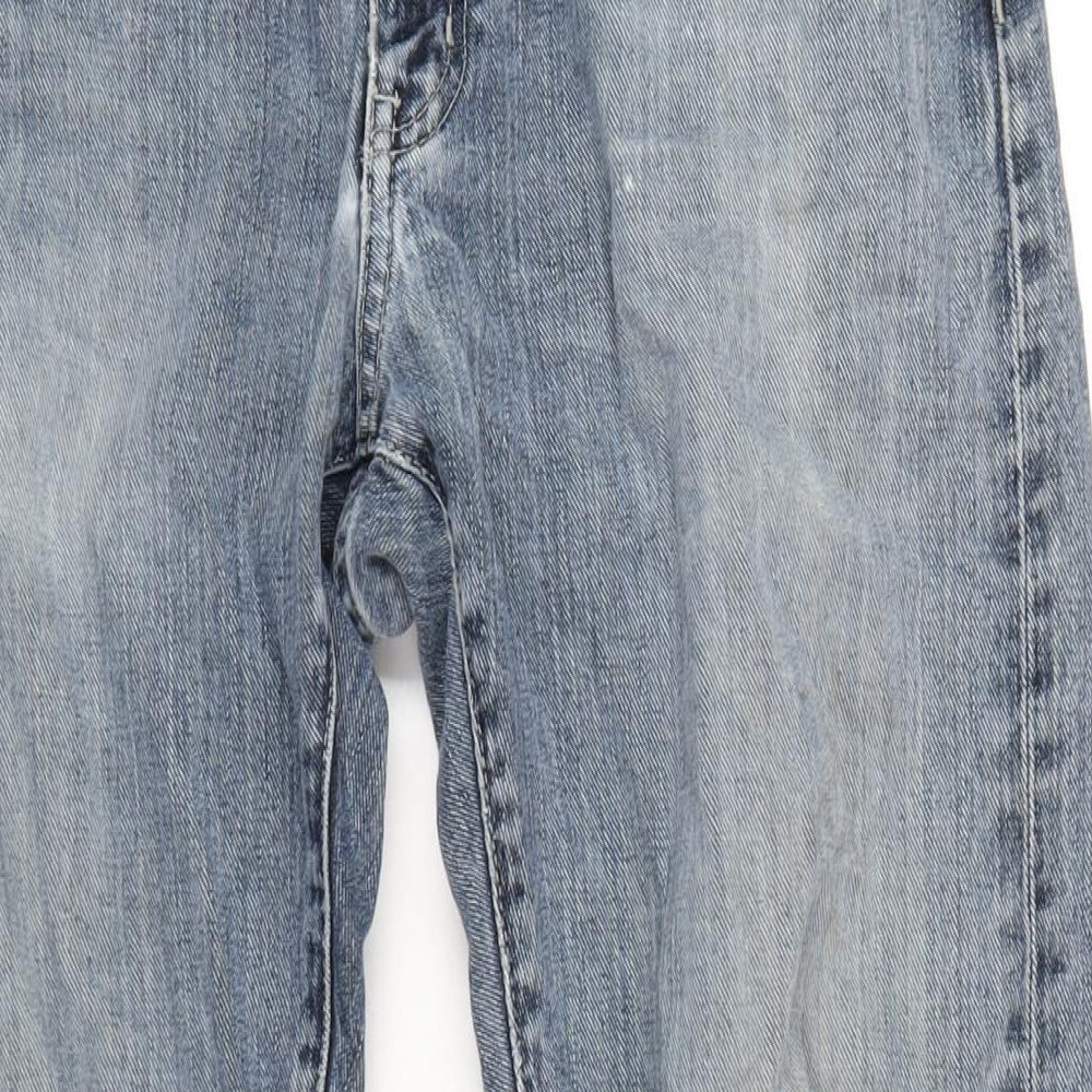 Eddie Bauer Mens Blue Cotton Straight Jeans Size 33 in L34 in Regular Zip