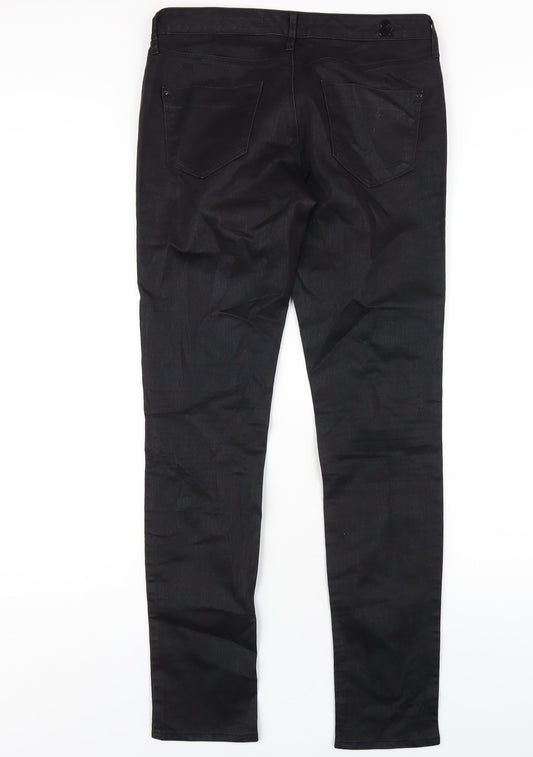 H&M Womens Black Cotton Skinny Jeans Size 10 L32 in Regular Zip